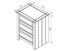 Core Core Capri White 3 Drawer Bedside Table