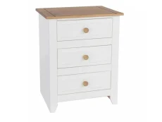 Core Core Capri White 3 Drawer Bedside Table