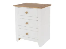 Core Capri White 3 Drawer Bedside Table Core Capri White 3 Drawer Bedside Table