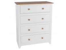 Core Capri  White 4 Drawer Chest of Drawers (Flat Packed)