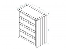 Core Products Core Capri White 4 Drawer Chest of Drawers (Flat Packed)