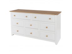 Core Products Core Capri White 6+2 Drawer Large Chest of Drawers (Flat Packed)