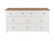 Core Capri   White 6+2 Drawer Large Chest of Drawers (Flat Packed)