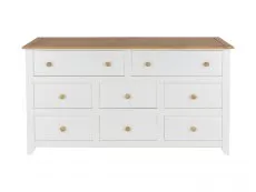 Core Capri  White 6+2 Drawer Large Chest of Drawers