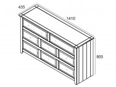Core Products Core Capri White 6+2 Drawer Large Chest of Drawers (Flat Packed)
