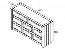 Core Core Capri  White 6+2 Drawer Large Chest of Drawers