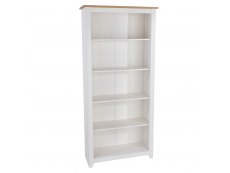 Core Capri  White Tall Bookcase (Flat Packed)