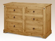 Core Corona 3+3 Pine Wooden Chest of Drawers (Flat Packed)