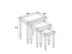 Core Core Corona Pine Wooden Nest of Tables