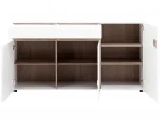 Furniture To Go Chelsea White High Gloss and Oak 2 Drawer 3 Door Sideboard