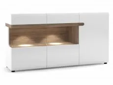 Furniture To Go Furniture To Go Chelsea White High Gloss and Oak 3 Door Sideboard