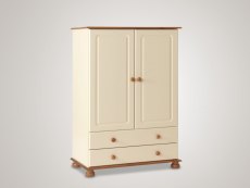 Furniture To Go Copenhagen Cream and Pine 2 Door 2 Drawer Childrens Small Wardrobe (Flat Packed)