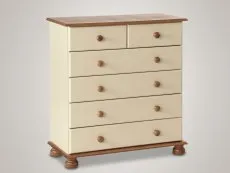 Furniture To Go Furniture To Go Copenhagen Cream and Pine 2+4 Chest of Drawers