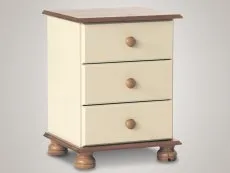 Furniture To Go Furniture To Go Copenhagen Cream and Pine 3 Drawer Bedside Table