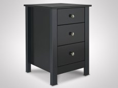 Furniture To Go Florence Black 3 Drawer Bedside Cabinet (Flat Packed)
