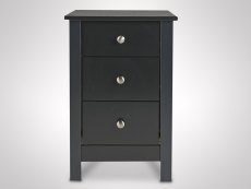 Furniture To Go Furniture To Go Florence Black 3 Drawer Bedside Cabinet (Flat Packed)