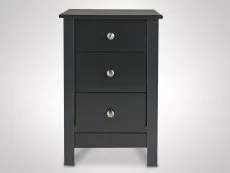 Furniture To Go Florence Black 3 Drawer Bedside Table (Flat Packed)