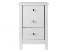 Furniture To Go Florence White 3 Drawer Bedside Cabinet (Flat Packed)