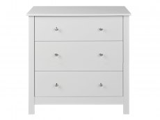 Furniture To Go Florence White 3 Drawer Low Chest of Drawers (Flat Packed)