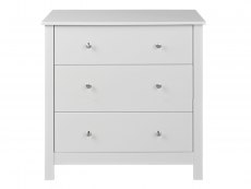 Furniture To Go Furniture To Go Florence White 3 Drawer Low Chest of Drawers (Flat Packed)