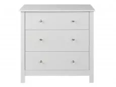 Furniture To Go Florence White 3 Drawer Low Chest of Drawers