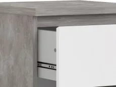 Furniture To Go Furniture To Go Naia Grey and White High Gloss 1 Drawer Small Bedside Table