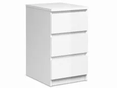 Furniture To Go Furniture To Go Naia White High Gloss 3 Drawer Bedside Table