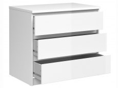 Furniture To Go Furniture To Go Naia White High Gloss 3 Drawer Chest of Drawers (Flat Packed)