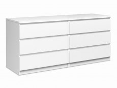 Furniture To Go Furniture To Go Naia White High Gloss 3+3 Drawer Wide Chest of Drawers (Flat Packed)