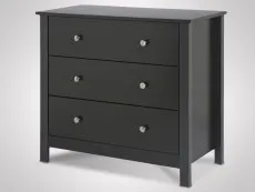 Furniture To Go Furniture To Go Florence Black 3 Drawer Low Chest of Drawers