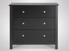 Furniture To Go Furniture To Go Florence Black 3 Drawer Low Chest of Drawers