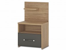 Furniture To Go Monaco Stirling Oak and Black 1 Drawer Open Shelf Bedside Cabinet (LHF) (Flat Packed)
