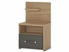 Furniture To Go Furniture To Go Monaco Stirling Oak and Black 1 Drawer Bedside Table (LHF)