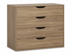 Furniture To Go Monaco Stirling Oak and Black 4 Drawer Chest of Drawers (Flat Packed)