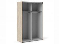 Furniture To Go Furniture To Go Verona White and Oak Sliding Door Double Wardrobe (Flat Packed)