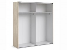 Furniture To Go Furniture To Go Verona White and Oak Sliding Door Large Double Wardrobe (Flat Packed)