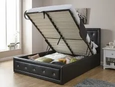 GFW GFW Hollywood Black Faux Leather Ottoman Bed Frame