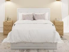 GFW GFW Hollywood White Faux Leather Ottoman Bed Frame