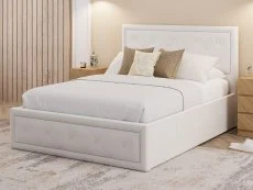 GFW Hollywood White Faux Leather Ottoman Bed Frame