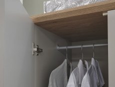 GFW GFW Kendal Light Grey and Oak 2 Door 1 Drawer Wardrobe (Flat Packed)