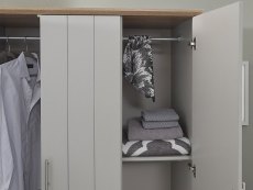 GFW GFW Kendal Light Grey and Oak 3 Door 3 Drawer Wardrobe (Flat Packed)
