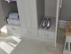 GFW GFW Kendal Light Grey and Oak 3 Door 3 Drawer Wardrobe (Flat Packed)