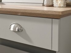 GFW GFW Kendal Light Grey and Oak Dressing Table and Stool (Flat Packed)