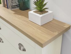 GFW GFW Lancaster Cream and Oak 2 Door 1 Drawer Shoe Cabinet (Flat Packed)