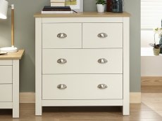 GFW Lancaster Cream and Oak 2+2 Drawer Chest of Drawers (Flat Packed)