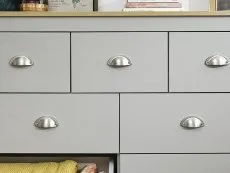 GFW GFW Lancaster Grey and Oak 7 Drawer Merchant Chest of Drawers