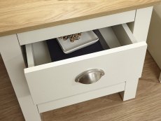 GFW GFW Lancaster Cream and Oak 2 Drawer Bedside Cabinet (Flat Packed)
