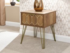 GFW Orleans Mango Effect 1 Drawer Lamp Table (Flat Packed)