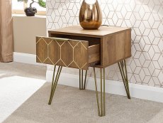 GFW GFW Orleans Mango Effect 1 Drawer Lamp Table (Flat Packed)