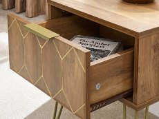 GFW GFW Orleans Mango Effect 1 Drawer Lamp Table (Flat Packed)